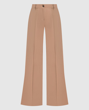 Ballantyne Brown wool flared pants BLT153UWUNI