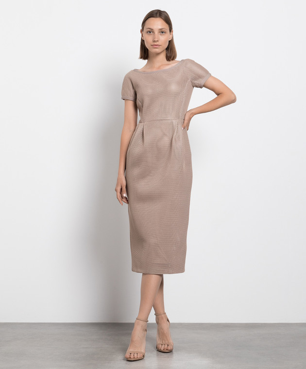 max mara beige dress Printed silk twill shirt dress