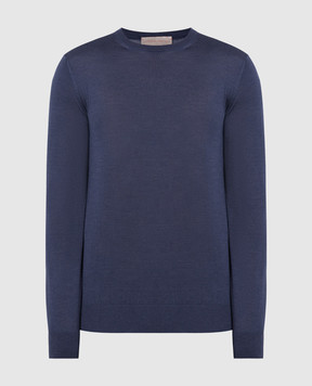 Cashmere&Whiskey Blue wool, silk and cashmere jumper MU8191318410R