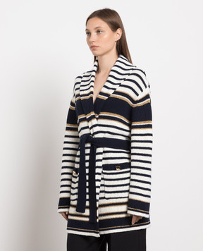 Valentino White striped wool cardigan 3B3KH01U835