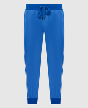 Dolce&Gabbana Blue joggers with logo patch GZ45ATHU7B0