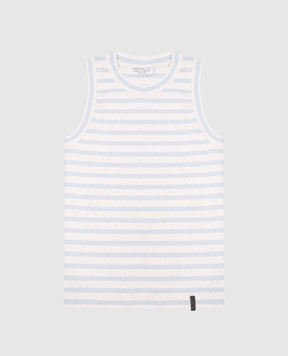 Brunello Cucinelli Children's beige striped top with monil chain BL943T414B