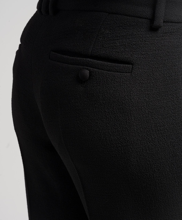Balmain - Black pants made of wool BF0PM010WB86 - shop with