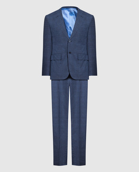 Stefano Ricci Blue checked suit M5SMFI2220BI37HC