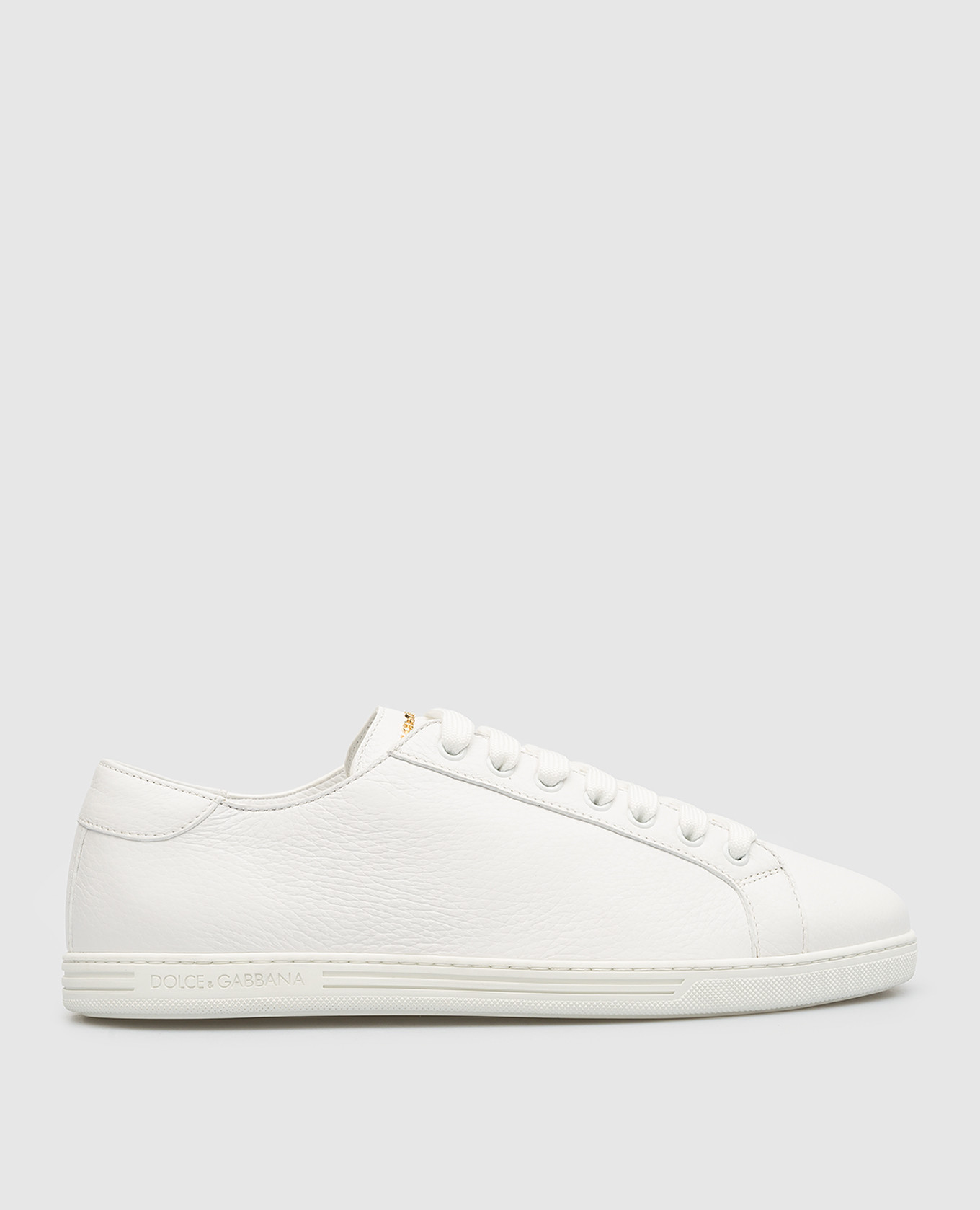 

Saint Tropez white leather sneakers with textured logo Dolce&Gabbana, Белый