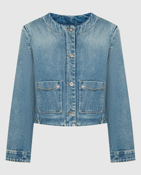 Givenchy Blue denim jacket with chains BW00NB5Y9N
