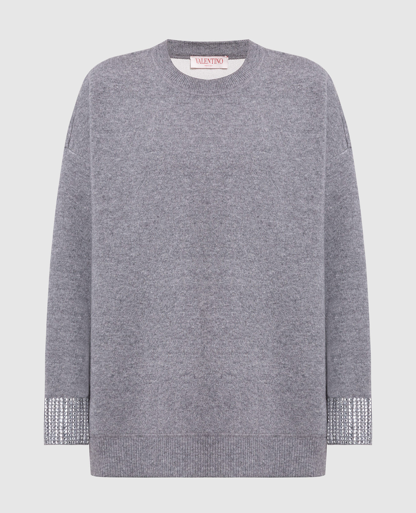 Gray sweater with crystals valentino