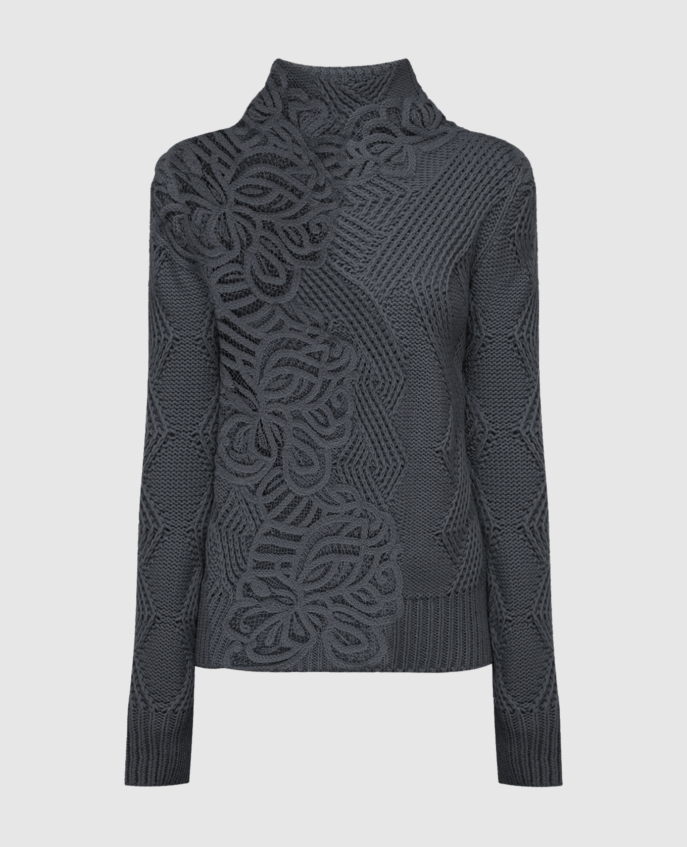 

Gray sweater in a textured pattern Ermanno Scervino, Grey