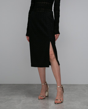 Missoni Black openwork skirt with a slit DS23WH0RBR00NU