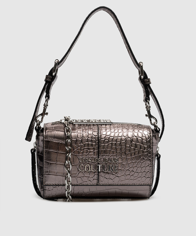 Versace Jeans Couture - Silver zipper messenger bag with Versace Jeans Couture - Silver zipper messenger bag with