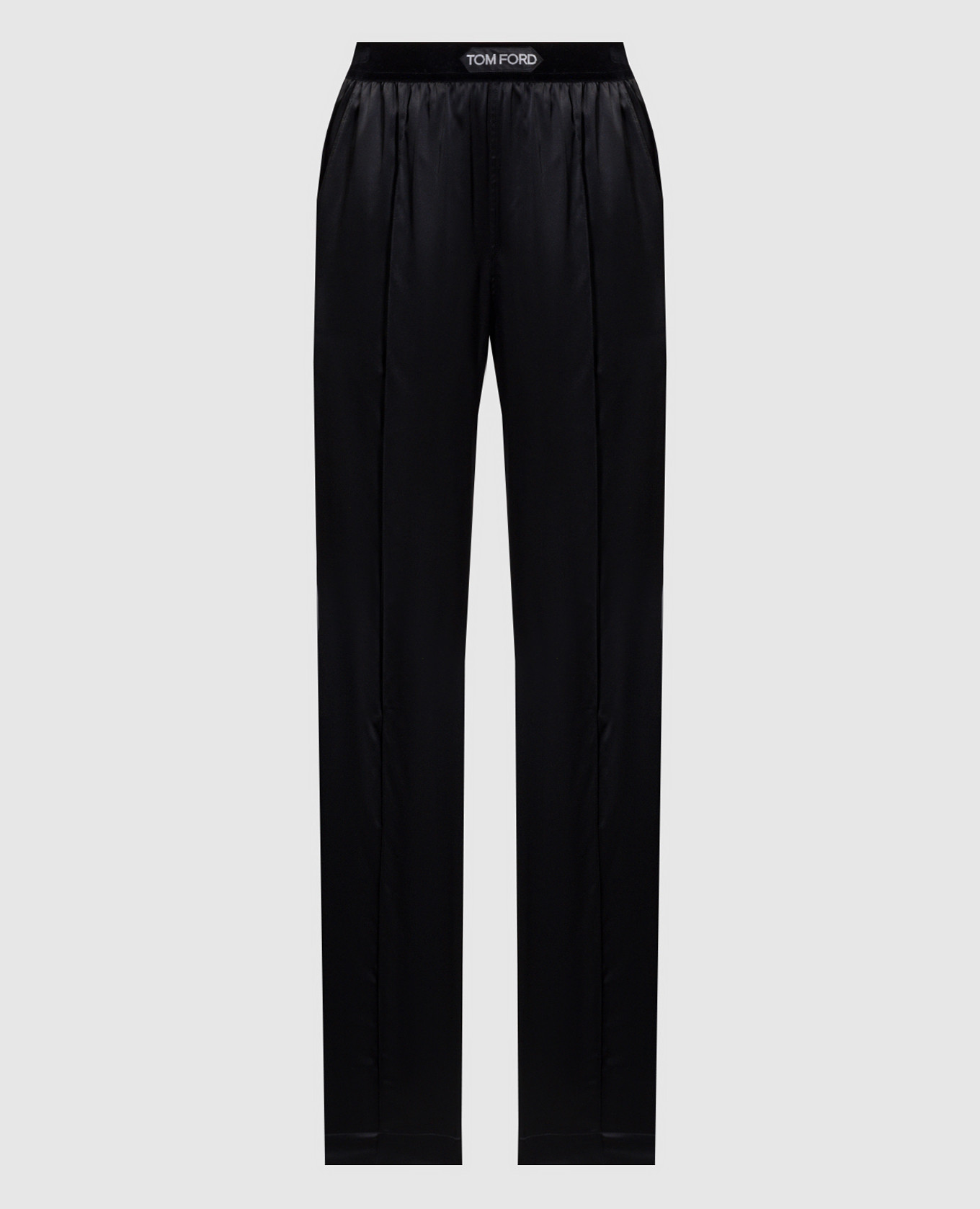 パンツ TOM FORD PANTS (PAW397FAX881) Tom Ford - Black logo silk trousers PAW397FAX881 - shop with