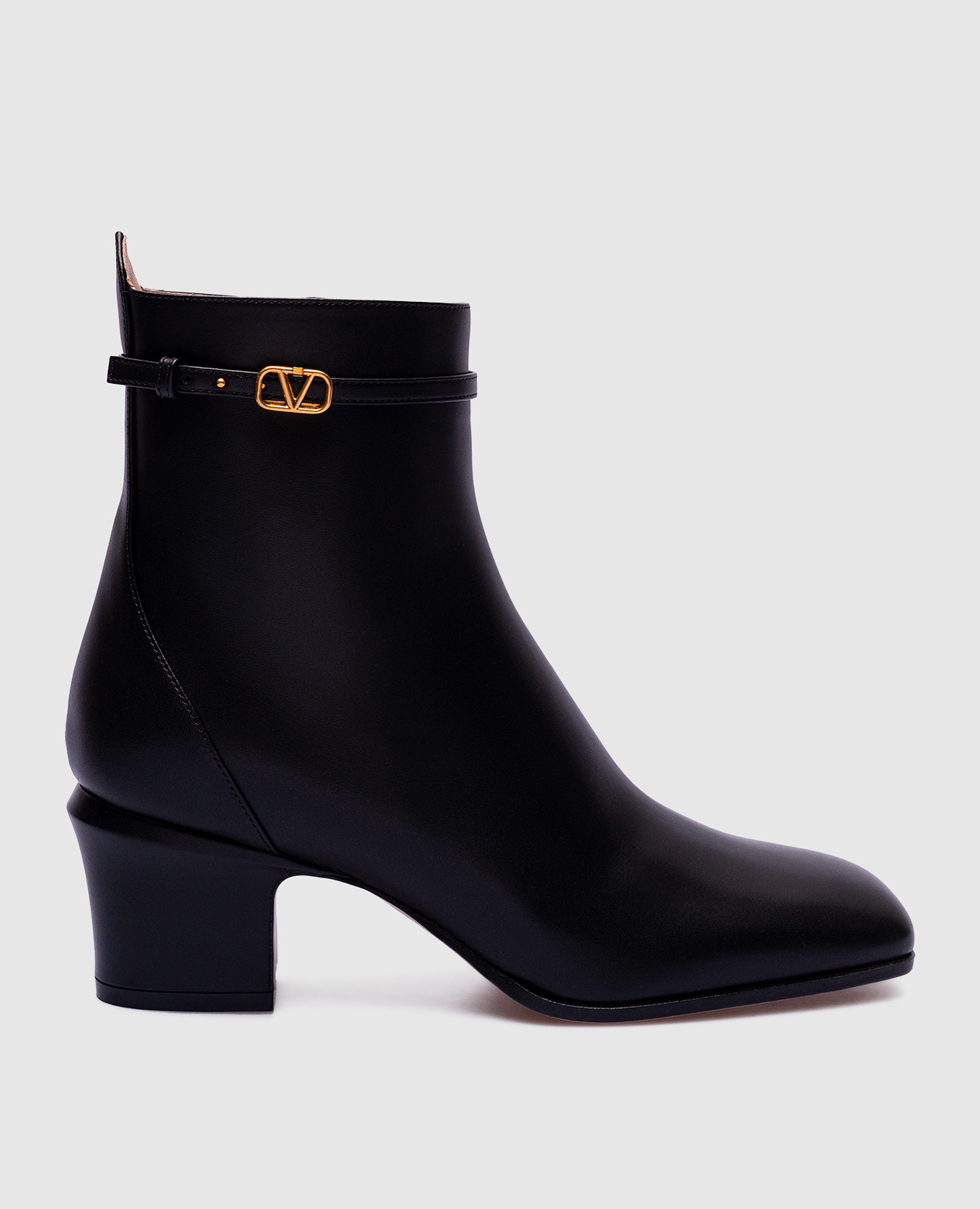 Black leather ankle boots tan-go valentino