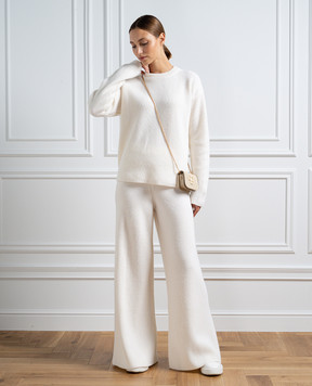 Ballantyne White wide trousers made of wool B1T0607W114
