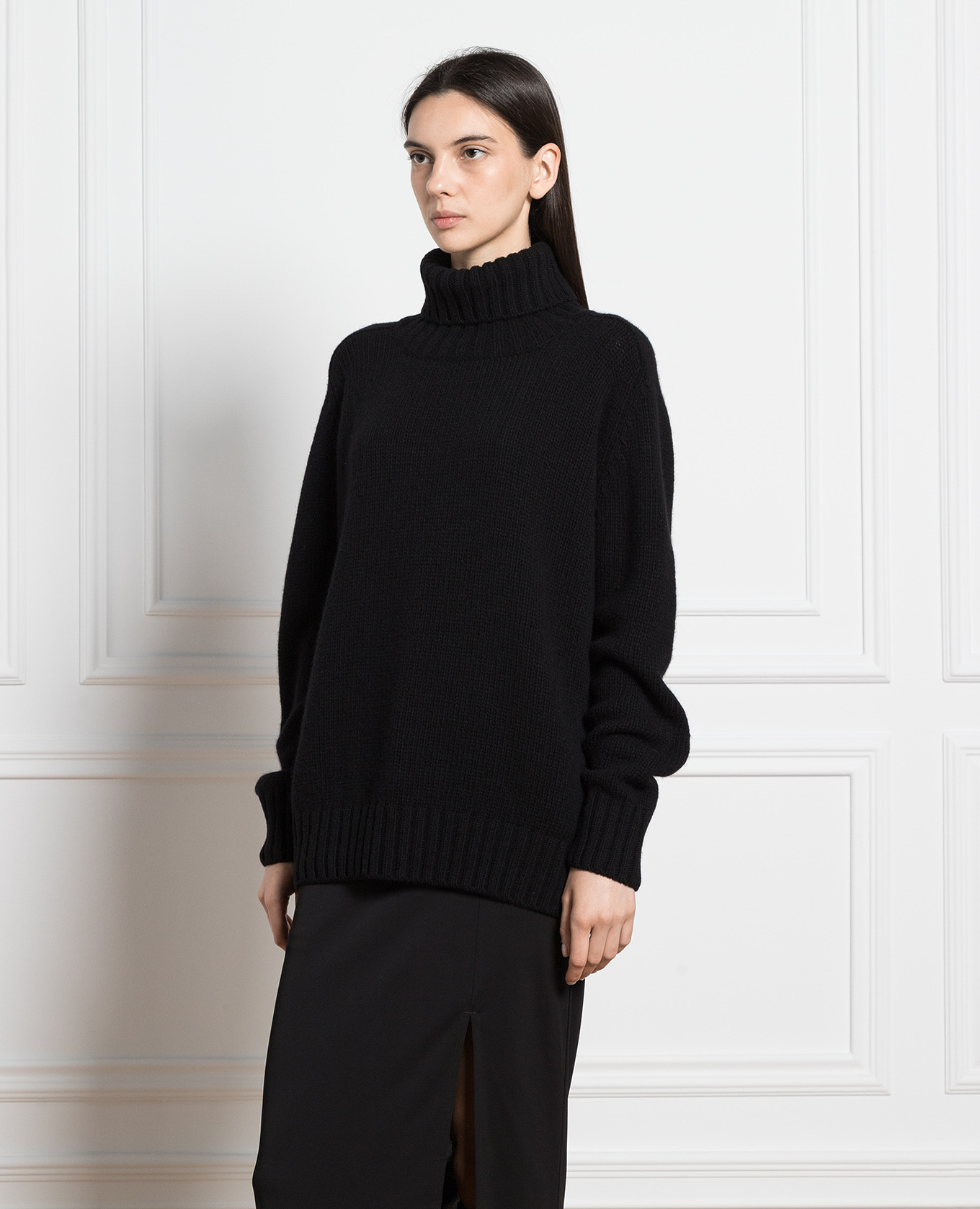Katrine black wool and cashmere sweater Simonetta Ravizza 3