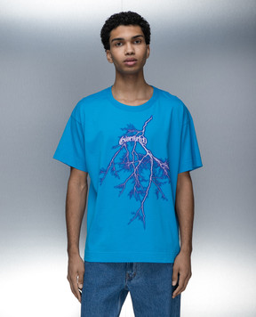 Givenchy Blue t-shirt with logo print BM71JB3YJA