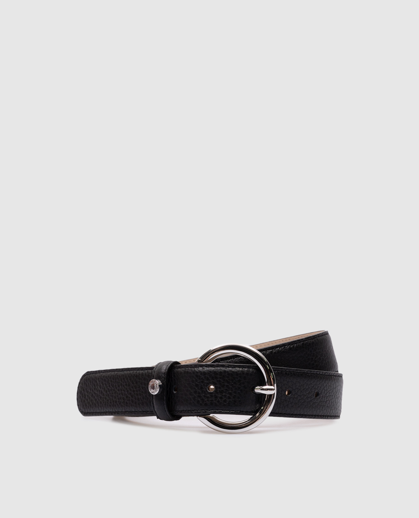

Black leather belt with embossed grain Gianni Chiarini