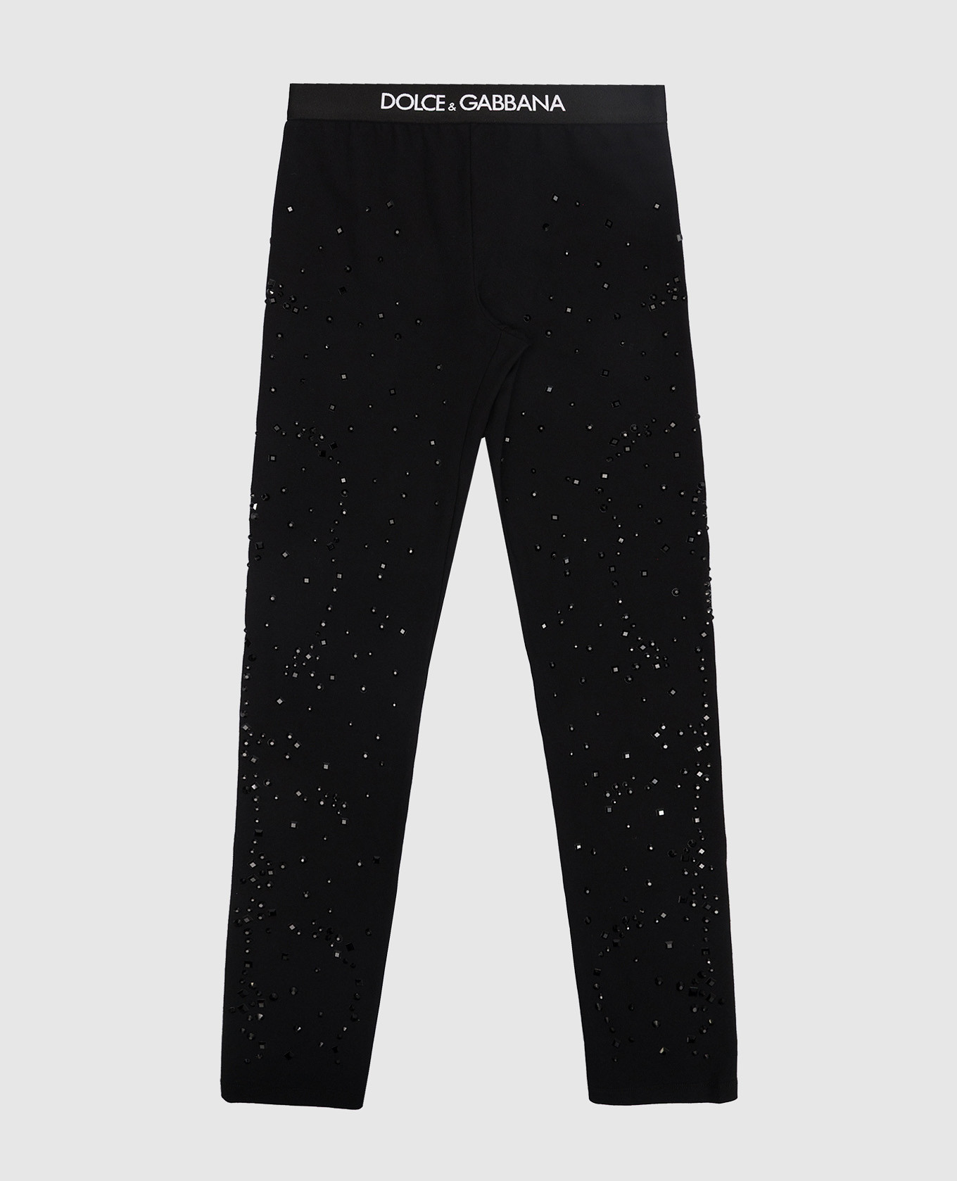 Children's black leggings with crystals dolce&gabbana