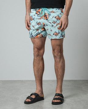 Vilebrequin Moorise Vatel Blue Print Swim Shorts MSOC4F03