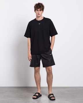 Off-White Black logo swim shorts OMFD008F23FAB003