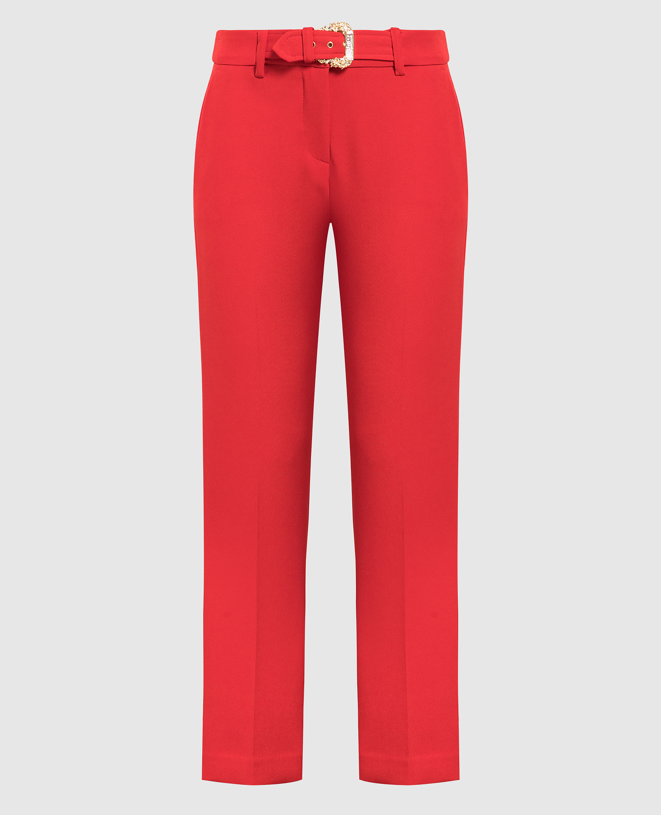 

Red pants with a buckle in the baroque style Versace Jeans Couture
