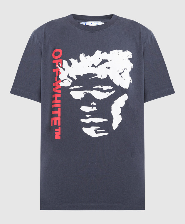 Off-White - Gray t-shirt with Face arrow slim print