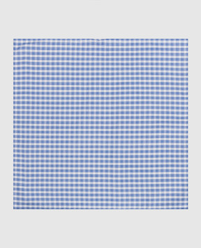 Stefano Ricci Children's blue checkered scarf YFZ25COL1863