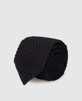 Stefano Ricci Children's black silk tie in a pattern YCRM2600SETA