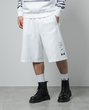 Dolce&Gabbana White Bermuda shorts with logo print GVUZATG7K4T