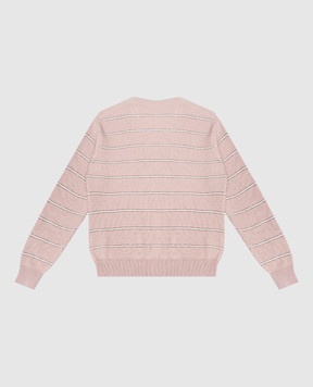 Brunello Cucinelli Children's beige striped lurex jumper B19M18300B