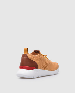 ISAIA Yellow combination sneakers with logo SNKMG3KNT01
