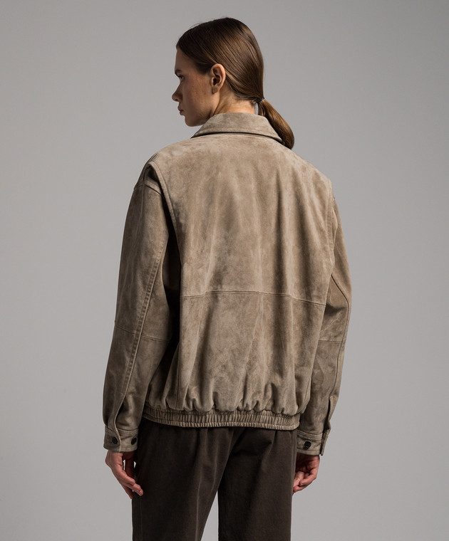 The Row - Roanna beige suede jacket 7555L237 - shop with