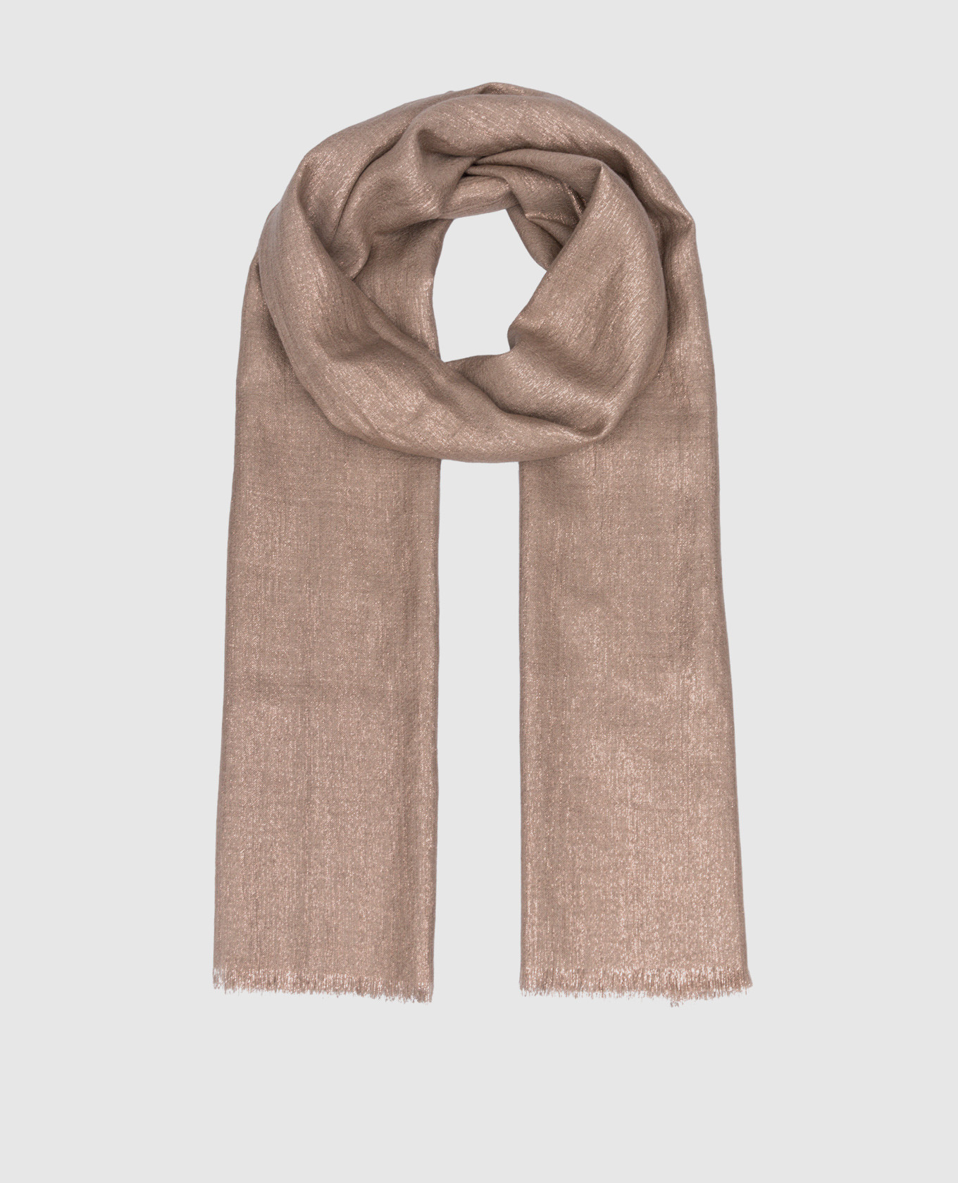 Brunello Cucinelli - Dark beige lurex scarf MSCDAR097P