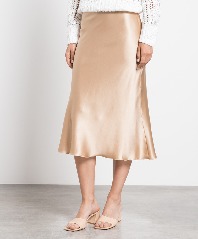 Ermanno Scervino Beige silk midi skirt D422O723OEL buy with Ireland delivery at Symbol