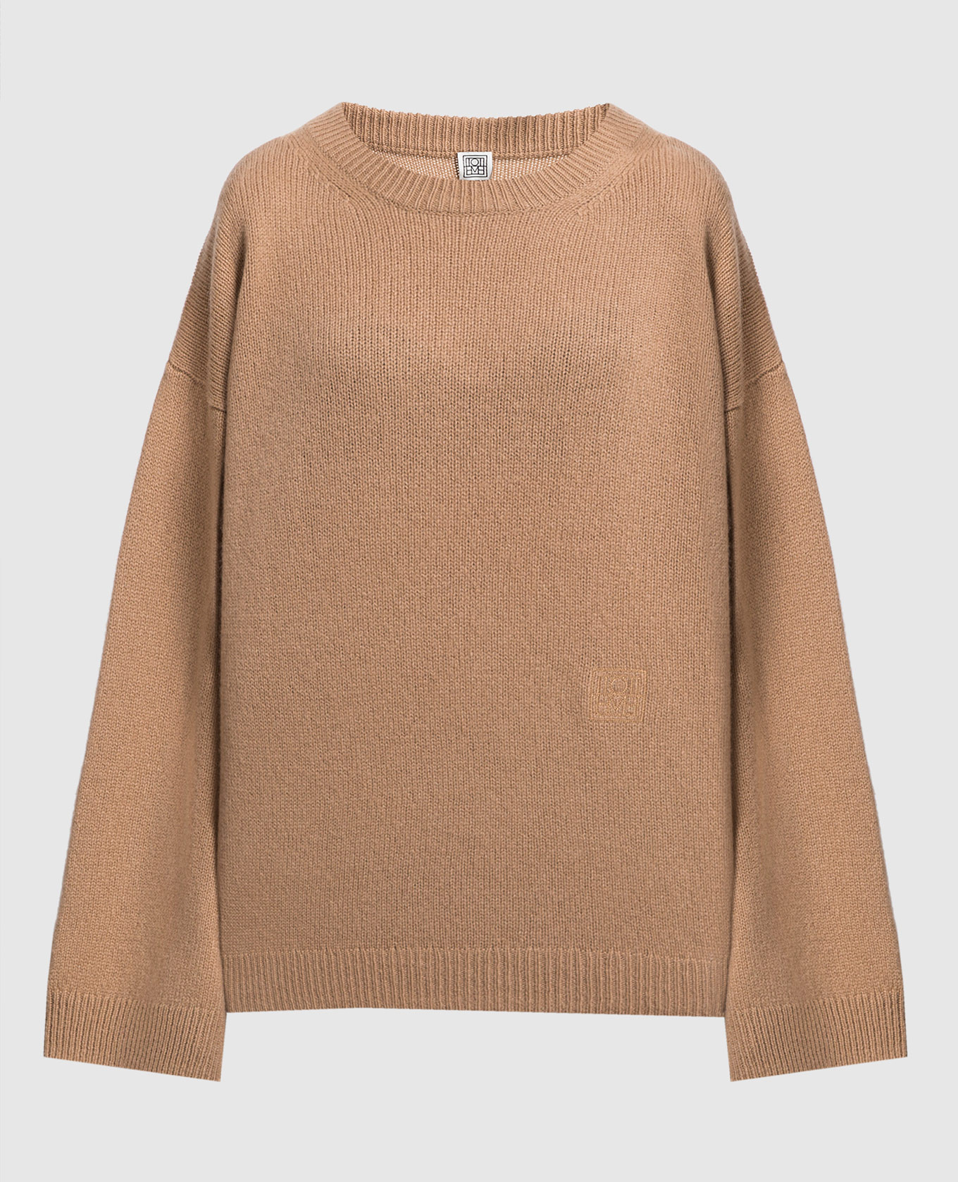 Toteme - Camel wool and cashmere sweater with logo