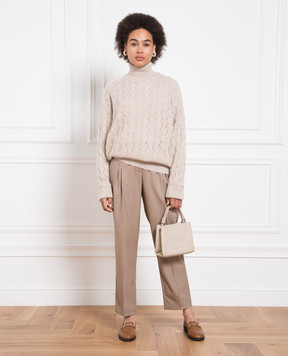 Brunello Cucinelli Beige sweater with lurex MBG747600P