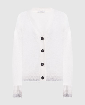 Peserico Beige wool, silk and cashmere cardigan S99068F079018Y