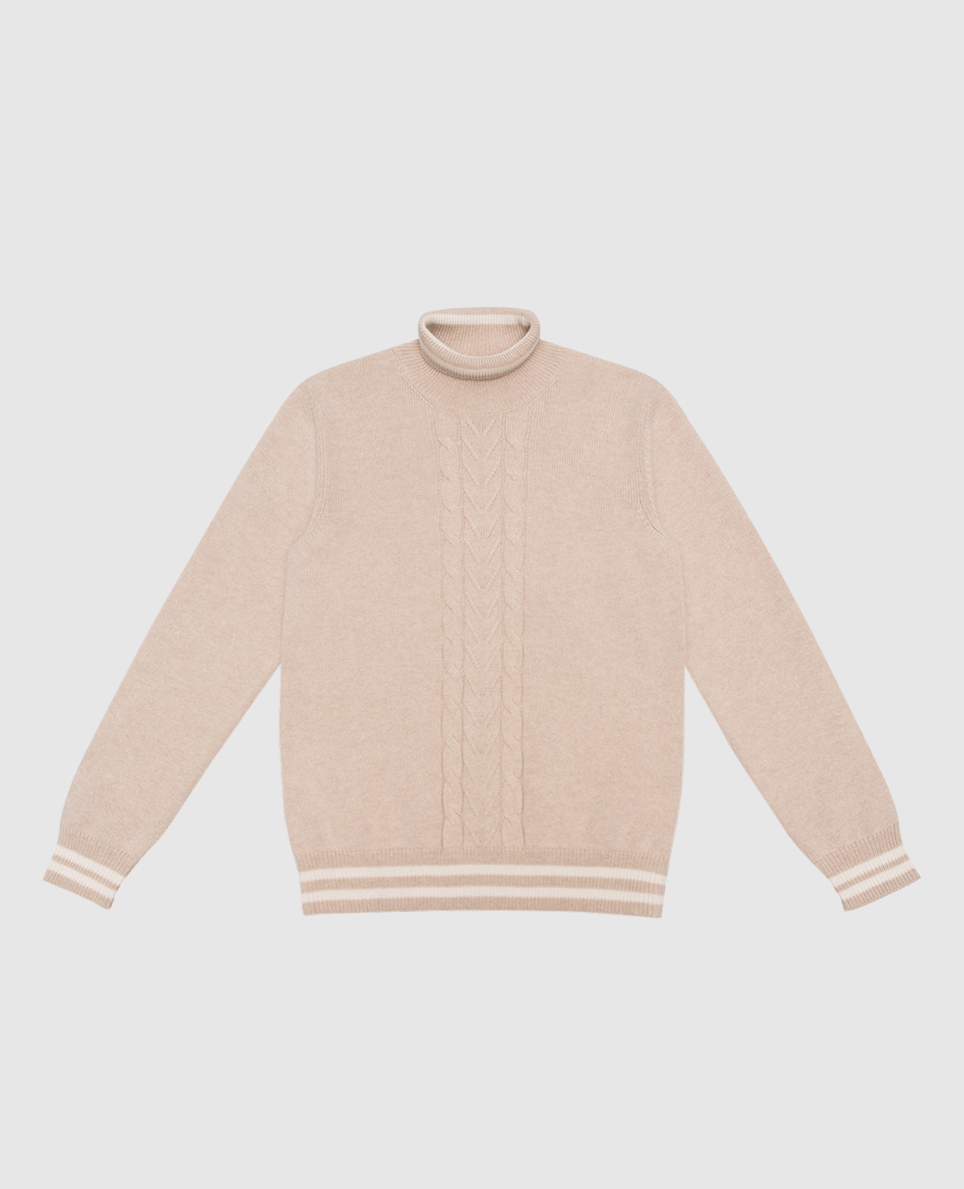 Children's beige cashmere sweater with a textured pattern brunello cucinelli