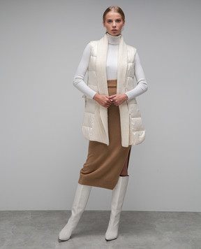 Ermanno Scervino White coat made of wool with a down vest D436D310CGRHNG