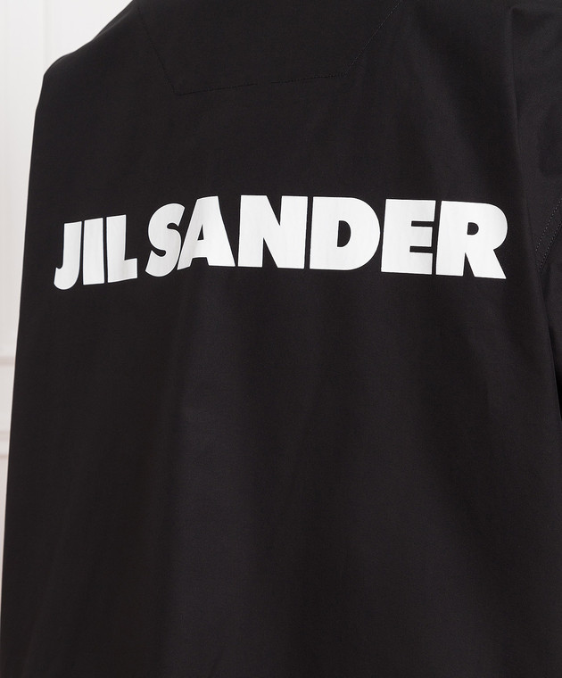 Jil Sander - Black windbreaker with contrasting logo print