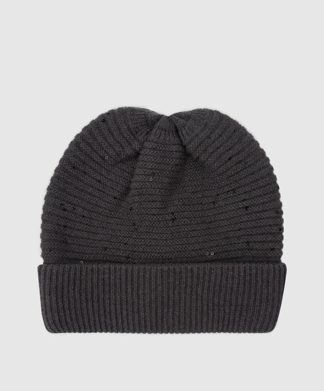 

Gray hat in wool, silk and cashmere with sequins Peserico, Серый