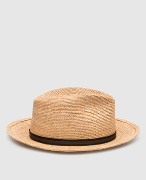 Borsalino Brown Argentina hat made of raffia 141165