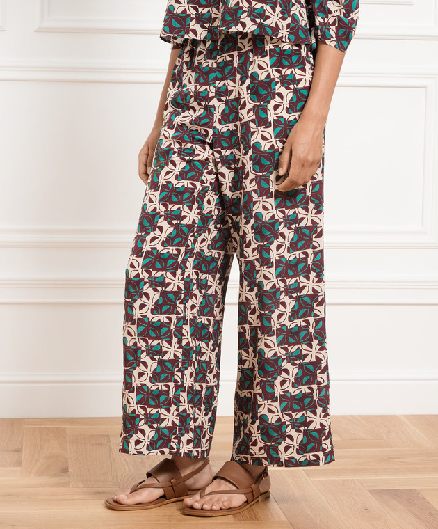 Max Mara Weekend - Eusebio trousers in geometric print silk