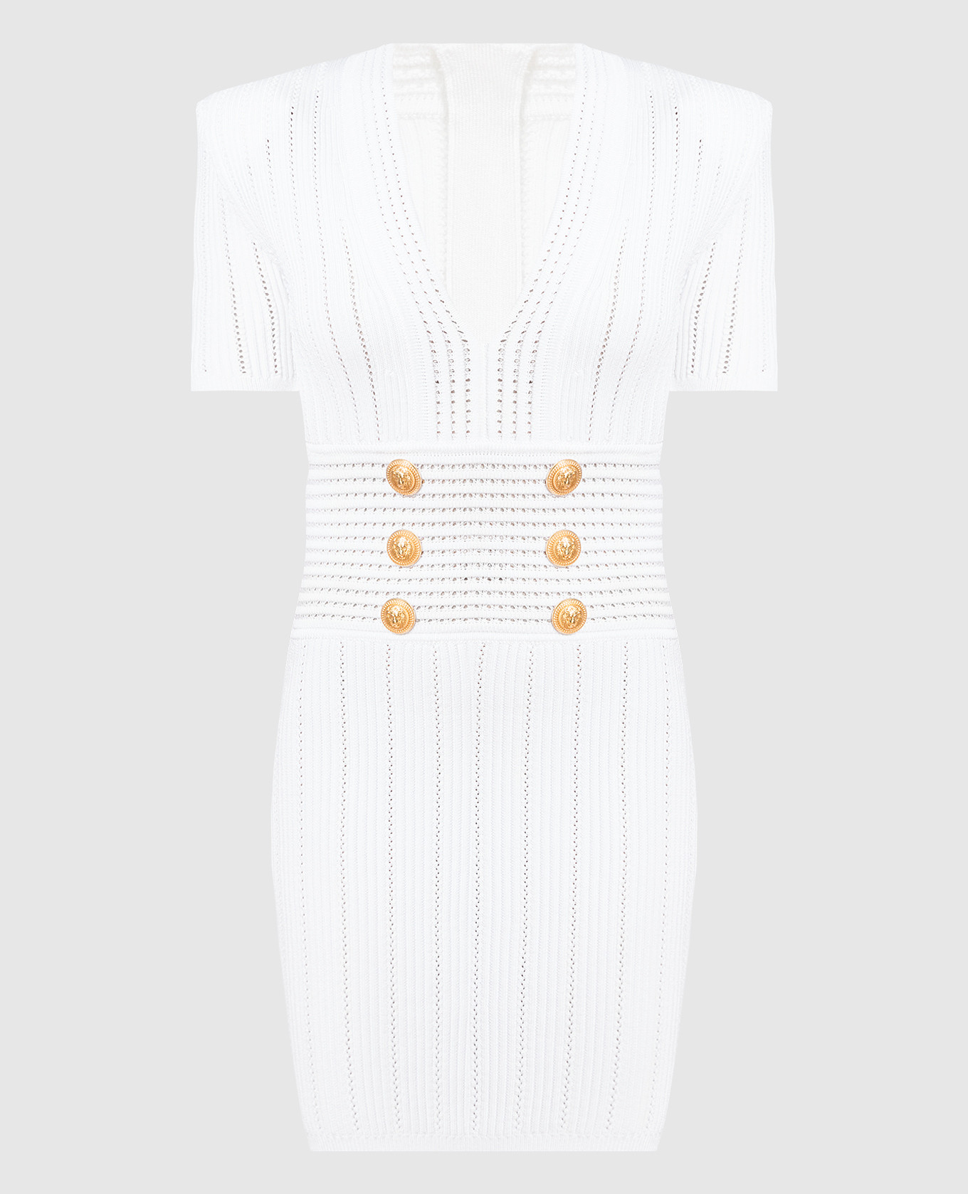 Balmain - White mini dress in textured pattern BF1R6040KE18 - shop with  European delivery at Symbol