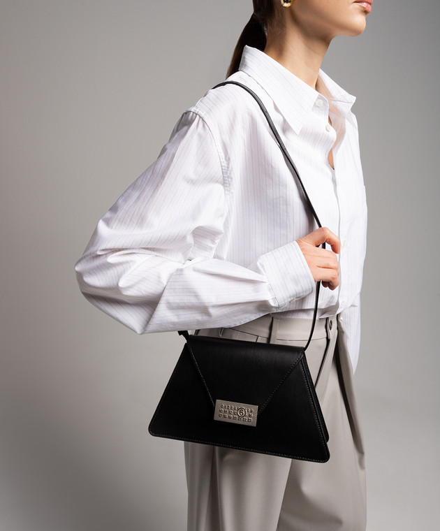 Maison Margiela MM6 - Black leather bag Numeric in origami style 