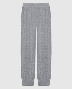 Ballantyne Gray joggers made of wool in a textured pattern B1T0427W106