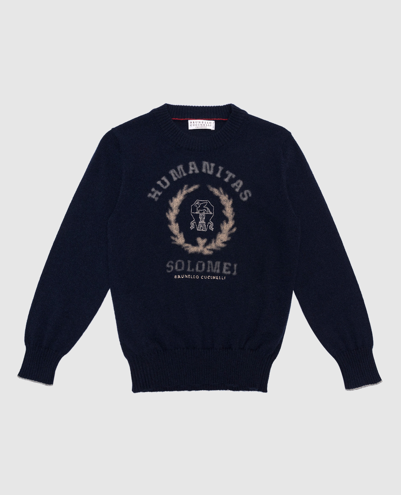 

Children's blue jumper made of cashmere with a textured pattern Brunello Cucinelli