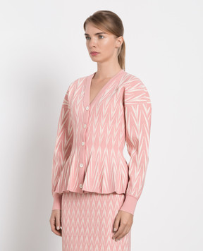 Alexander McQueen Pink cardigan in a geometric pattern 711382Q1A31