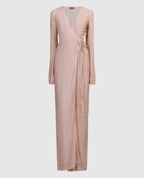 Missoni Beige dress with a smell in a geometric pattern with lurex DS24SG1IBR00UN