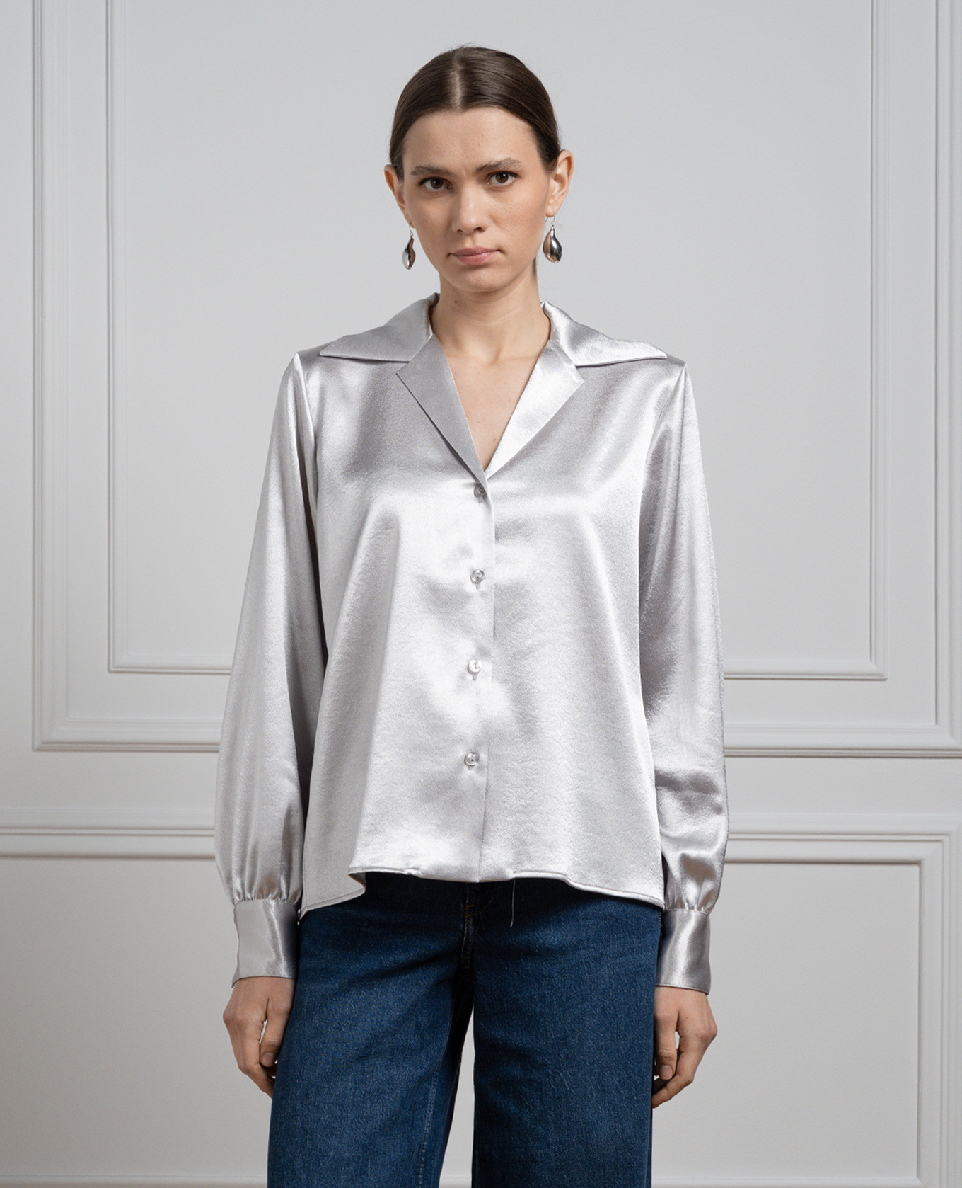 

Mylah silver blouse Anine Bing