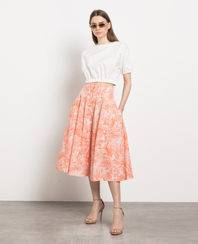 Philosophy di Lorenzo Serafini Orange skirt in TOILE DE JOUY print A01112155